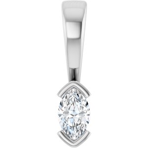 10K White Gold 5x3 mm Marquise Charm/Pendant Mounting
