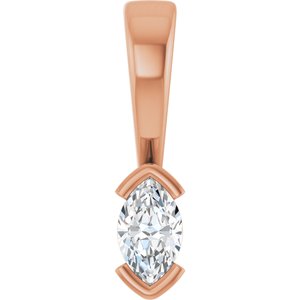 18K Rose Gold 5x3 mm Marquise Charm/Pendant Mounting