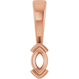 10K Rose Gold 5x3 mm Marquise Charm/Pendant Mounting – image 2