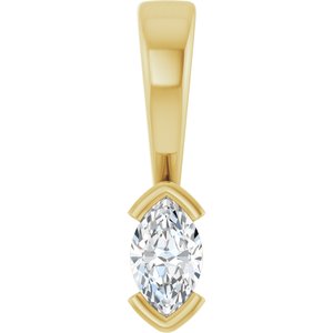 18K Yellow Gold 5x3 mm Marquise Charm/Pendant Mounting