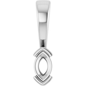 Platinum 5x3 mm Marquise Charm/Pendant Mounting – image 2