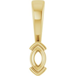 18K Yellow Gold 5x3 mm Marquise Charm/Pendant Mounting – image 2
