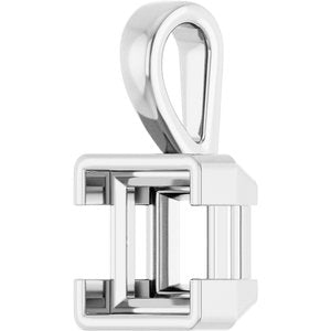 Platinum 7.5x7.5 mm Square Charm/Pendant Mounting – image 4