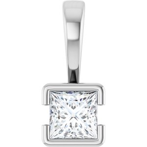 Sterling Silver 4x4 mm Square Charm/Pendant Mounting