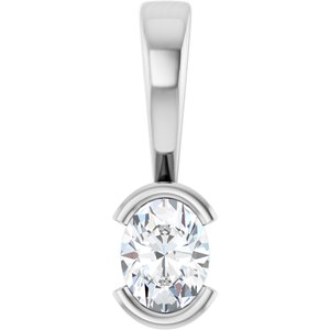 Platinum 4.5x3.5 mm Oval Charm/Pendant Mounting