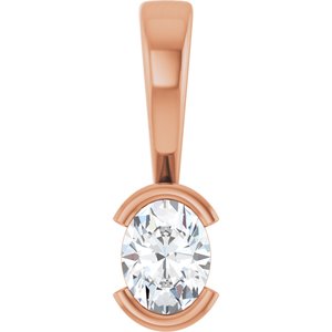 18K Rose Gold 4.5x3.5 mm Oval Charm/Pendant Mounting