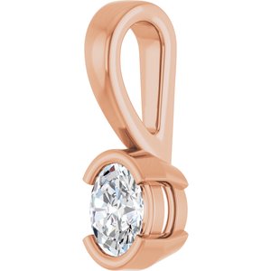 18K Rose Gold 4.5x3.5 mm Oval Charm/Pendant Mounting – image 3