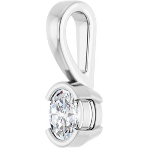 Platinum 4.5x3.5 mm Oval Charm/Pendant Mounting – image 3