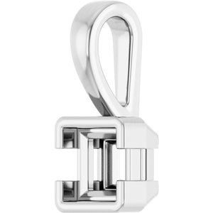 10K White Gold 4.5x4.5 mm Square Charm/Pendant Mounting – image 4