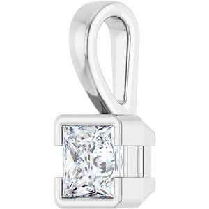10K White Gold 4.5x4.5 mm Square Charm/Pendant Mounting – image 3