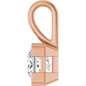 18K Rose Gold 6x6 mm Square Charm/Pendant Mounting – image 5