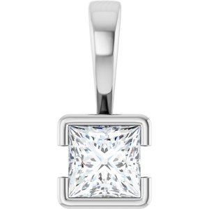 Continuum Sterling Silver 4.5x4.5 mm Square Charm/Pendant Mounting