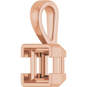 18K Rose Gold 6x6 mm Square Charm/Pendant Mounting – image 4
