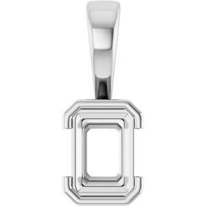 Sterling Silver 7x5 mm Emerald Charm/Pendant Mounting – image 2