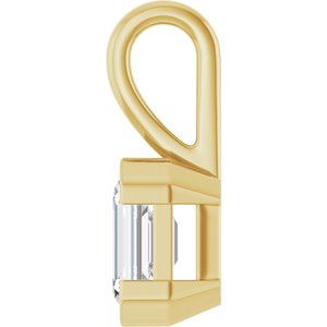 14K Yellow Gold 7x5 mm Emerald Charm/Pendant Mounting – image 5