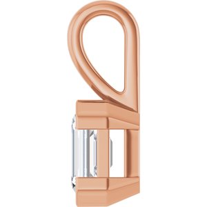 10K Rose Gold 7x5 mm Emerald Charm/Pendant Mounting – image 5