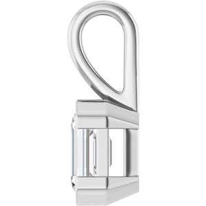 14K X1 White Gold 7x5 mm Emerald Charm/Pendant Mounting – image 5