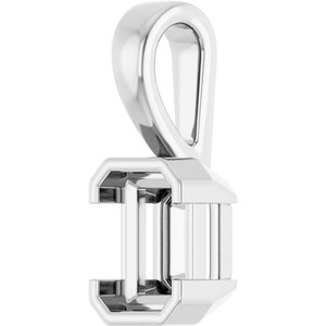 Sterling Silver 7x5 mm Emerald Charm/Pendant Mounting – image 4