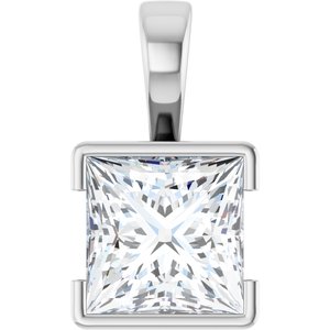 10K White Gold 10x10 mm Square Charm/Pendant Mounting