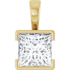 10K Yellow Gold 10x10 mm Square Charm/Pendant Mounting