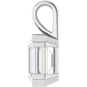 Platinum 12x10 mm Emerald Charm/Pendant Mounting – image 5