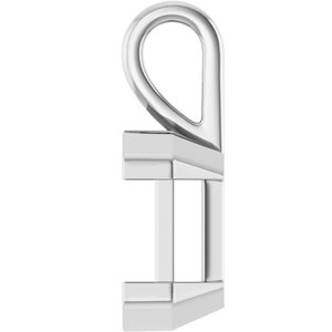 Platinum 12x10 mm Emerald Charm/Pendant Mounting – image 6