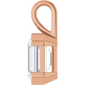 14K Rose Gold 12x10 mm Emerald Charm/Pendant Mounting – image 5