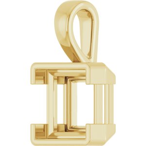 14K Yellow Gold 10x10 mm Square Charm/Pendant Mounting – image 4