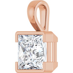 18K Rose Gold 10x10 mm Square Charm/Pendant Mounting – image 3