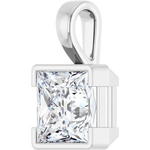 10K White Gold 10x10 mm Square Charm/Pendant Mounting – image 3