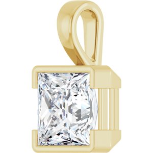 10K Yellow Gold 10x10 mm Square Charm/Pendant Mounting – image 3