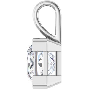 10K White Gold 10x10 mm Square Charm/Pendant Mounting – image 5