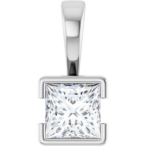 Sterling Silver 5.5x5.5 mm Square Charm/Pendant Mounting