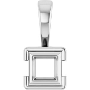 Sterling Silver 5.5x5.5 mm Square Charm/Pendant Mounting – image 2