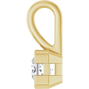 18K Yellow Gold 3.75x3.75 mm Square Charm/Pendant Mounting – image 5