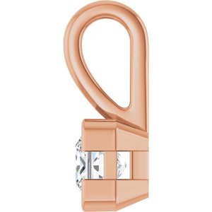 14K Rose Gold 3.75x3.75 mm Square Charm/Pendant Mounting – image 5