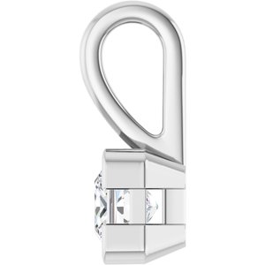 18K White Gold 3.75x3.75 mm Square Charm/Pendant Mounting – image 5