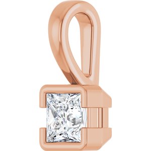 10K Rose Gold 3.75x3.75 mm Square Charm/Pendant Mounting – image 3