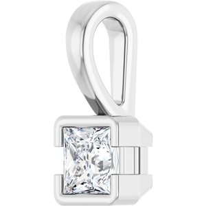 14K X1 White Gold 3.75x3.75 mm Square Charm/Pendant Mounting – image 3