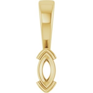 18K Yellow Gold 6x3 mm Marquise Charm/Pendant Mounting – image 2