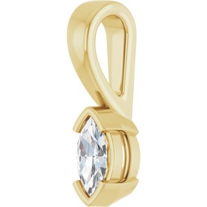 18K Yellow Gold 6x3 mm Marquise Charm/Pendant Mounting – image 3