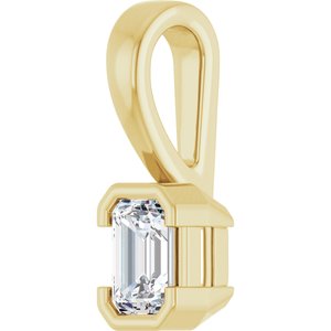 18K Yellow Gold 4.5x3 mm Emerald Charm/Pendant Mounting – image 3