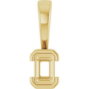 18K Yellow Gold 4.5x3 mm Emerald Charm/Pendant Mounting – image 2