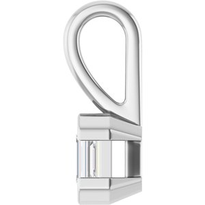 14K White Gold 4.5x3 mm Emerald Charm/Pendant Mounting – image 5