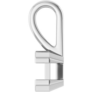 14K White Gold 4.5x3 mm Emerald Charm/Pendant Mounting – image 6