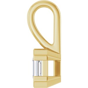 18K Yellow Gold 4.5x3 mm Emerald Charm/Pendant Mounting – image 5