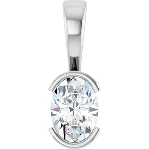 Sterling Silver 7.5x5.5 mm Oval Charm/Pendant Mounting