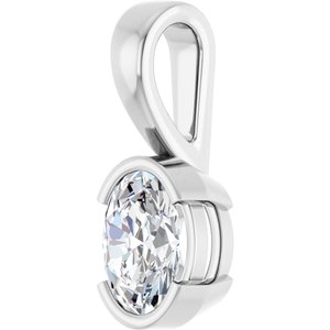 Sterling Silver 7.5x5.5 mm Oval Charm/Pendant Mounting – image 3