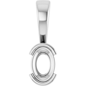 18K White Gold 6.5x4.5 mm Oval Charm/Pendant Mounting – image 2