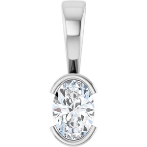 Platinum 6.5x4.5 mm Oval Charm/Pendant Mounting